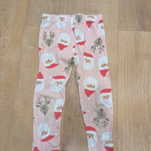 Carter's Girls pink Pajama pants with Santas & reindeer, Size 10